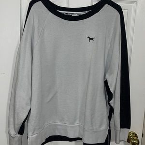 PINK white/grey pullover sweater.